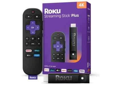 Roku Streaming Stick Plus 4K- HD Streaming Device for TV with Voice Remote -