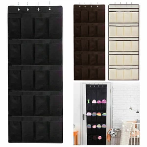1 Pc 24 Pocket Over Door Shoe Organizer Rack Hanging Storage Space Saver Hanger - Picture 1 of 1