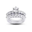 4.34ct E-VS1 Round Natural Certified Diamonds 18k  Classic Engagement Ring Set