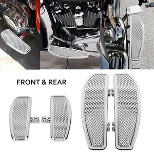 Chrome Front + Rear Floorboards Footboards Foot Pegs For Harley Softail Touring - Picture 1 of 22