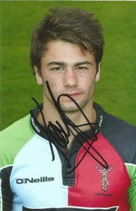 HARLEQUINS RUGBY UNION: HENRY TAYLOR SIGNED 6x4 PORTRAIT PHOTO+COA - Picture 1 of 1