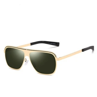 Black/Gold/Silver Polished Frame Metal Men's Sunglasses Driving Glasses Eyeware - Image 1 of 4