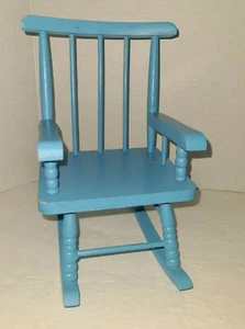 Dollhouse Miniature Rocking Chair 8", Blue - Picture 1 of 5