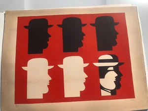 ARTISTA GRIEGO ARTE POP YANNIS GAITIS IMPRESIÓN EN PAPEL ORIGINAL AUTÉNTICO TIPO RARO - Imagen 1 de 3
