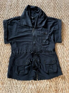 Abrigo chaqueta jersey negro de gran tamaño Bebe S - Imagen 1 de 8