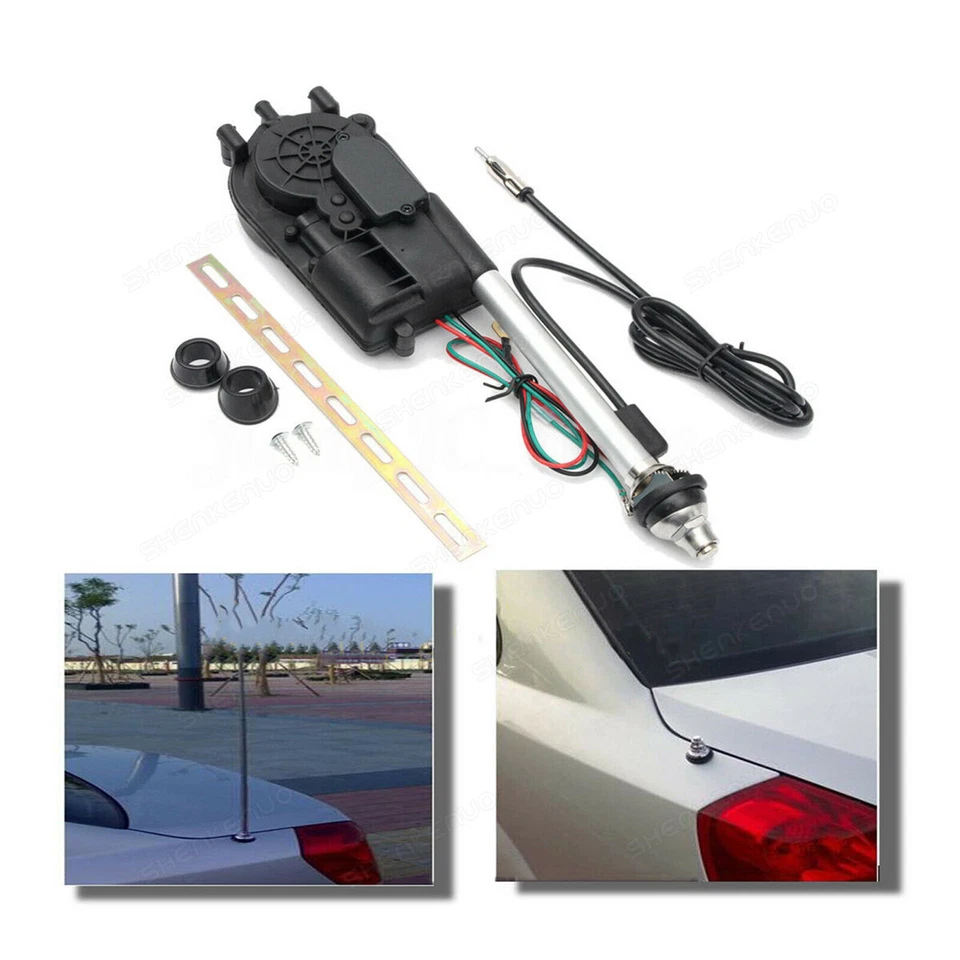 For Universal Electric Power Automatic Antenna Car SUV AM/FM Radio Mast Aerial - Image 1 of 4