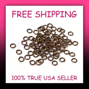 4mm .7mm/21ga 200pcs Antique Bronze Iron Metal Alloy Open Jump Rings FREE SHIP - Picture 1 of 5