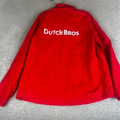 Chaqueta cortavientos Dutch Brothers para hombre XXL roja cremallera completa cuello malla forrada lluvia Foto 1 de 4
