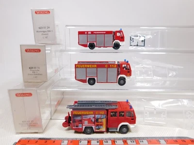 3X Wiking H0 1:87 Pompiere Iveco: 611 03 37 LF 623 01 29 Ecc Mint Box #EF15-0,5 - Immagine 1 di 4