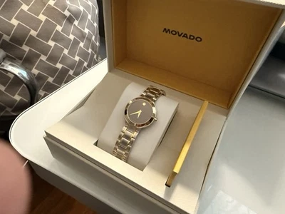 Movado Collection Women's Black Dial 2 Tone Watch - Image 1 of 4