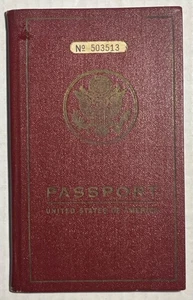 Antique US Passport Red Cover & Embossed Seal 1928 - Picture 1 of 7