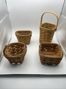 Longaberger Small Baskets Lot Of 4 Vintage 1993/1998/1998/1997 - Picture 1 of 20