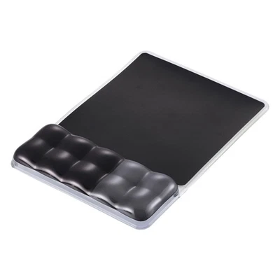Mouse Pad with Integrated Wrist Rest, Anti-Fatigue Gel, Black, Gray MP-BPGLBK - Image 1 of 4