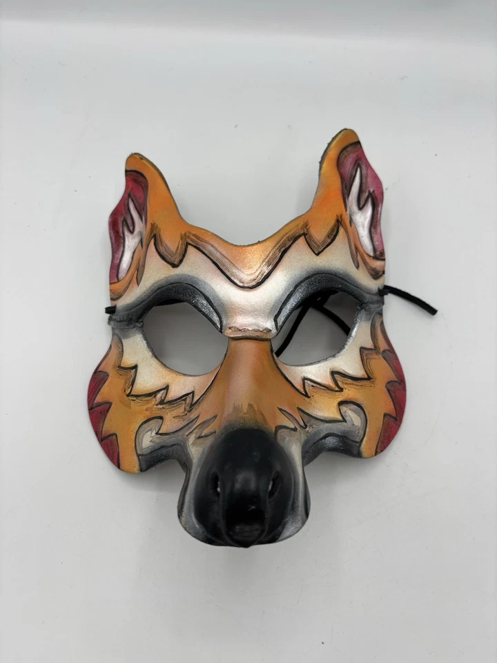 Máscara de cuero hecha a mano de colección RST 00 máscara de Mardi Gras/halloween firmada por zorro Foto 1 de 4