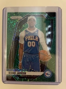 Reggie Jackson #1/8 Green Sparkle 2024-25 Panini Prizm No.162 Philadelphia 76ers - Picture 1 of 2