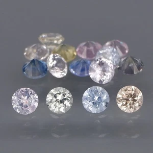 Runder Diamantschliff 3 mm. Nur beheizt! Ausgefallener farbiger Saphir Madagaskar 15 Teile/2,00Ct. - Bild 1 von 6