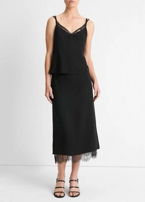 Cami Vince con ribete de encaje cuello en V en negro talla XL nueva con etiquetas Foto 1 de 4