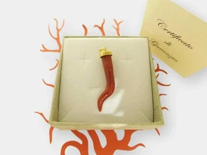 Big Horn Coral Men and women Charm Pendant of Natural Coral in 18ct 18k 750 Ita - Picture 1 of 3