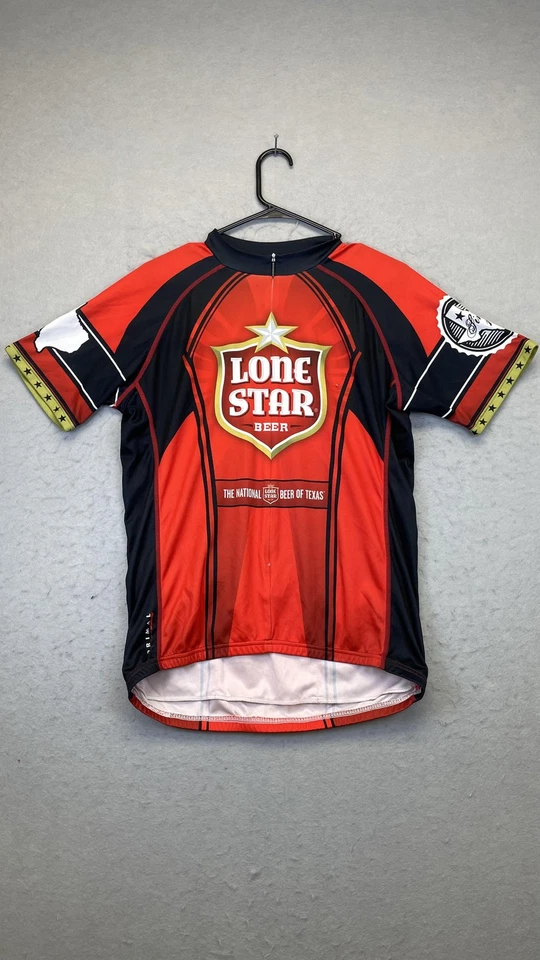 Camiseta deportiva de ciclismo Primal Lone Star Beer para hombre grande roja negra manga corta Texas Foto 1 de 4