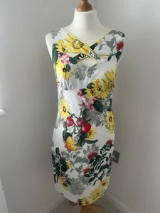 Vestido Joe Browns Blanco Verano Sin Mangas Movible Girasoles Reino Unido 10 - Imagen 1 de 11
