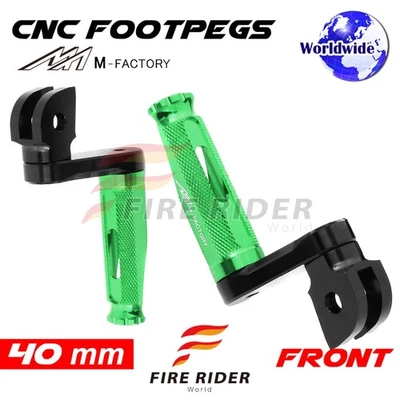 Clavijas de pie de jinete verdes ajustables de 40 mm SHINOBI para ZX-7R/7R 96 97 98 99 00 01 02 Foto 1 de 4