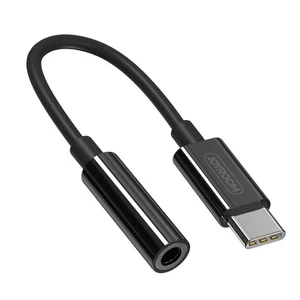 Cable de audio auxiliar adaptador conector para auriculares Joyroom USB tipo C a 3,5 mm, negro - Imagen 1 de 10