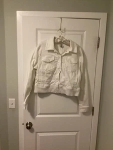 Cabi Everyday Jeansjacke - Rippbündchen am Saum - weiß #6469 - Größe L - gebraucht, in einwandfreiem Zustand - Bild 1 von 5