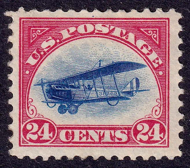 US Scott C3, 1918 Curtiss Jenny, 24c carmine rose & blue, H MINT - Image 1 of 1
