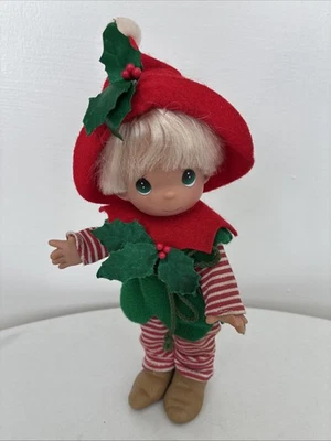 Precious Moments Navidad Pequeño Juguete Elfo Muñeca 8.5” Vinilo Niño Muñeco Foto 1 de 4