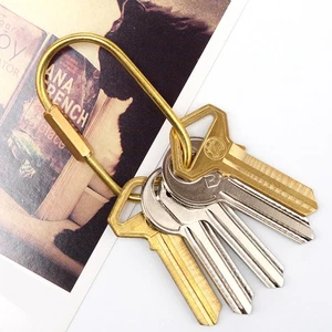  Simple Creative Golden Brass Keychain Purse Keyring Key Holder Fashionable Belt - Picture 1 of 11