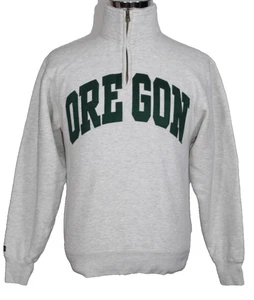 Vintage Oregon 1/4 Zip Jansport Ducks Sweatshirt Adult S Gray College Football - Picture 1 of 6