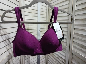 Sujetador Beauty by Bali para mujer sin aros talla 36B púrpura lunares comodidad inalámbrica - Imagen 1 de 21