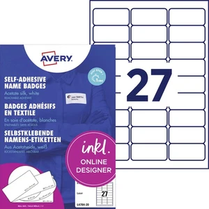 Avery-Zweckform L4784-20 Namens-Etiketten 63.5 x 29.6 mm Acetatseide Weiß 540... - Bild 1 von 5