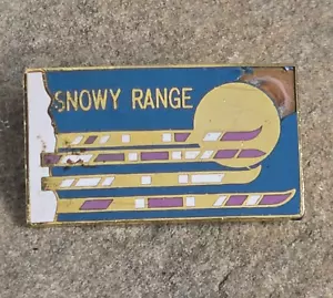 Snowy Range Resorts Skier Sun Souvenir Vintage Scenic Travel Lapel Pin Wyoming - Picture 1 of 3