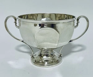 Antique Solid Sterling Silver Twin Handled Bowl Cup Sibray Hall 1919 - Picture 1 of 14