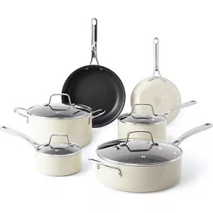 Martha Stewart 10pc Lockton Premium Nonstick Ceramic Enamel Aluminum Set - Picture 1 of 7