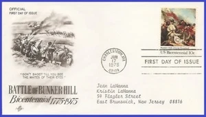USA5 #1564 ADDR ARTCRAFT FDC Bunker Hill Battle - Picture 1 of 1