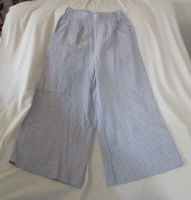 Damas "Gloria Vanderbilt" Talla XS, Rayas Azul/Blanco, Lysa, Mezcla de Lino, Cultivos Foto 1 de 4