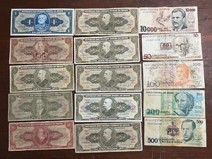 Lotto 15 banconote Brasile cartamoneta 026516 - Foto 1 di 2