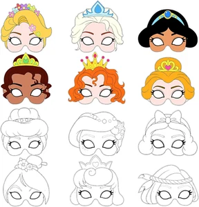 Prinzessin Masken Zum Bemalen Kinder Geburtstag Geschenke Prinzessin Masken zum - Bild 1 von 7
