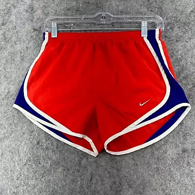 Nike Shorts Womens Extra Small Red Blue Mini Swoosh Logo Hotpants Gym Activewear • 4.95€