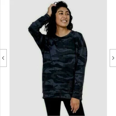 Sudadera Tuff Athletics para mujer cuello redondo (gris camuflaje, pequeña) nueva con etiquetas Foto 1 de 2