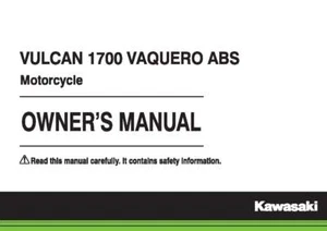 Libro manual del propietario Kawasaki 2017 VULCAN 1700 VAQUERO ABS - Imagen 1 de 12