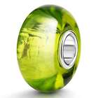 MATERIA glass bead glitter element green glitter film with silver sleeve