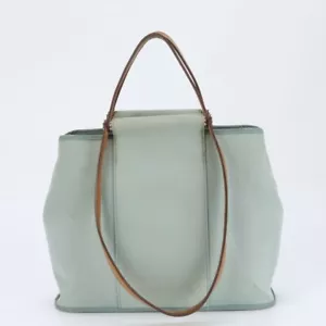 Hermes □M Engraved Kabak Elan PM Leather Canvas 2 Way Tote Bag Used - Picture 1 of 10