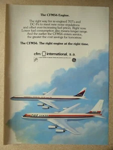 1/1979 PUB CFM SNECMA GENERAL ELECTRIC CFM56 ENGINE BOEING 707 DC-8 SUPER 63 AD - Bild 1 von 1