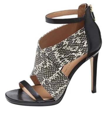 Sandália VINCE CAMUTO SIGNATURE Cobra, Salto de Couro, Sarita, Tamanho 8.5 NOVO! - Imagem 1 de 4