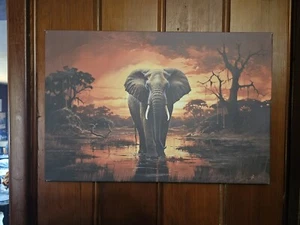 Elephant poster Wall Art Framed Print Ready to Hang 16x24in - Picture 1 of 4