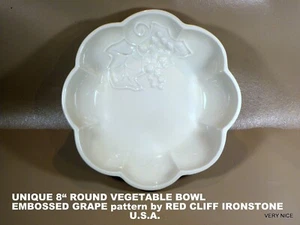 UNIQUE 8" ROUND VEGETABLE BOWL By RED CLIFF IRONSTONE FINE CHINA USA - Picture 1 of 5