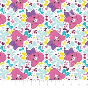 BTHY Care Bear Sparkle & Shine - Pretty Bow in White Cotton Fabric By 1/2 Yard - Picture 1 of 2